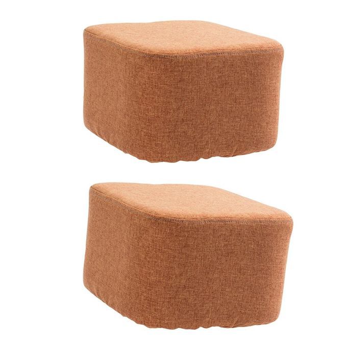 2Pcs Square Chair Seat Foot Stool Cushion Cover, Easy Care,Super