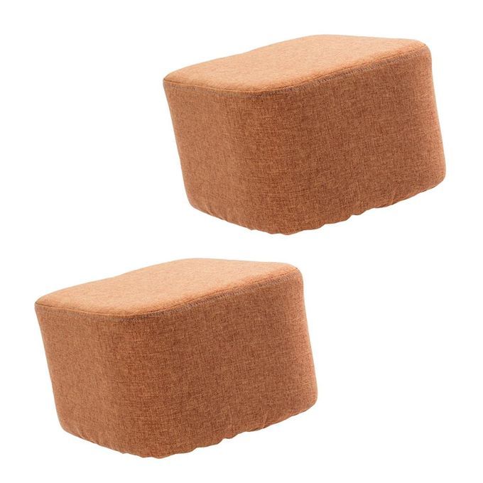2Pcs Square Chair Seat Foot Stool Cushion Cover, Easy Care,Super
