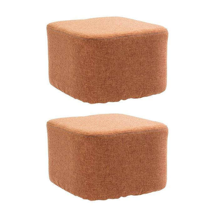 2Pcs Square Chair Seat Foot Stool Cushion Cover, Easy Care,Super