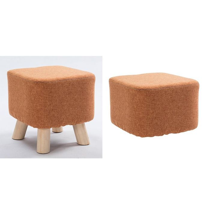 2Pcs Square Chair Seat Foot Stool Cushion Cover, Easy Care,Super