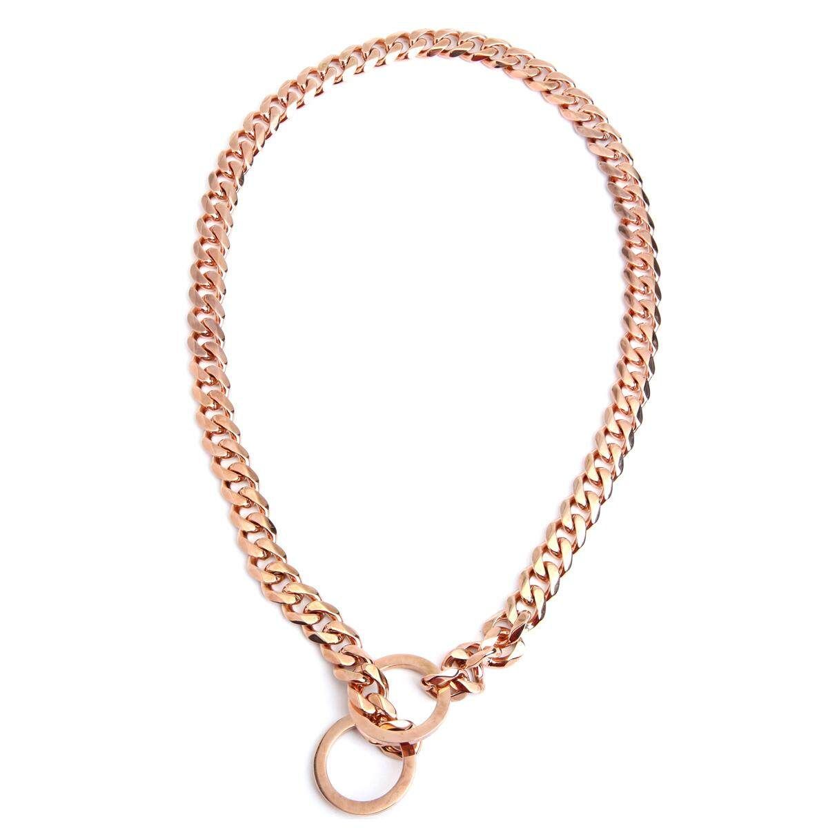 Trendy Stainless Steel Curb Cuban Link Dog Chain Collar # 26 Inch 18 In