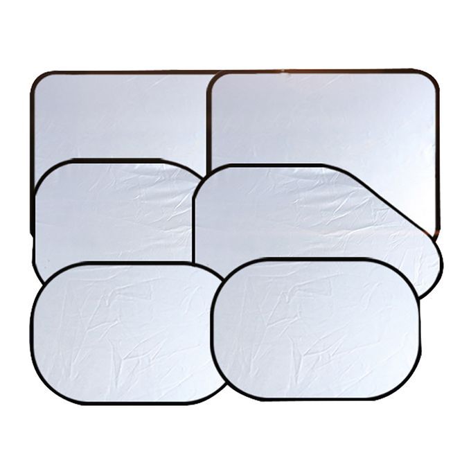 6Pcs Car Windshield Side Rear Window Sun Shade-Black Silver