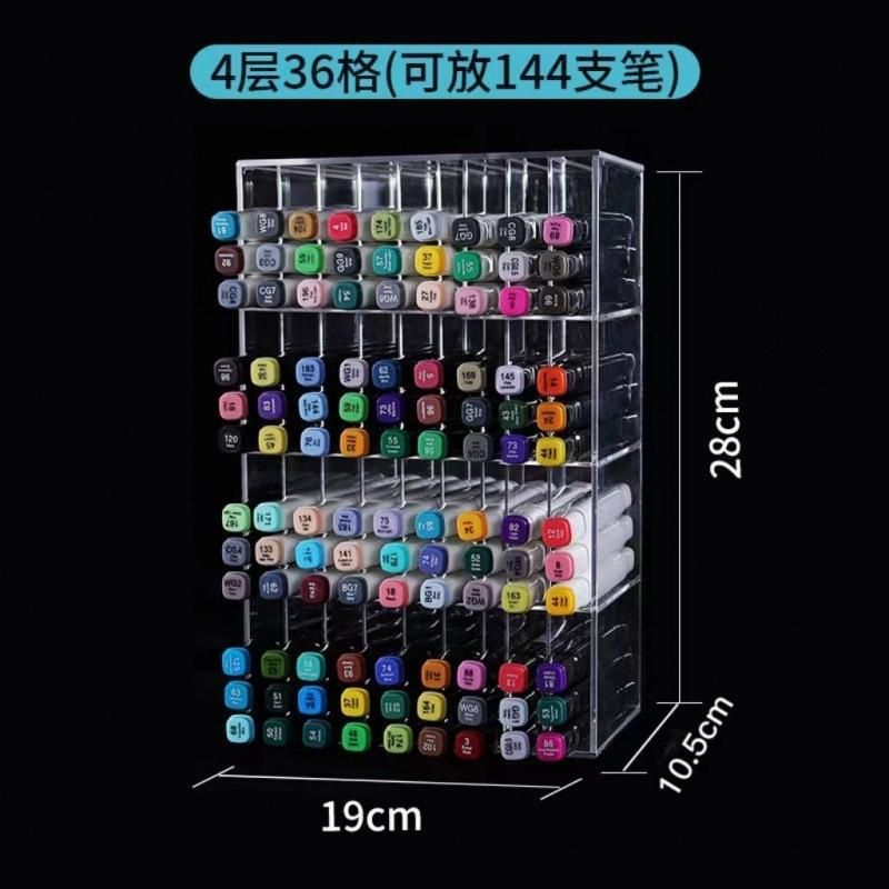 Marker Pen Storage Box Marker Pen Pen Holder Storage Rack Pen Watercolor Pen Pencil Sub-Format Acrylic Pen Holder Pen Holder Desktop