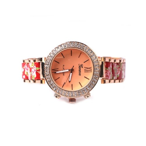 Ladies Fashion Print Watch - Red