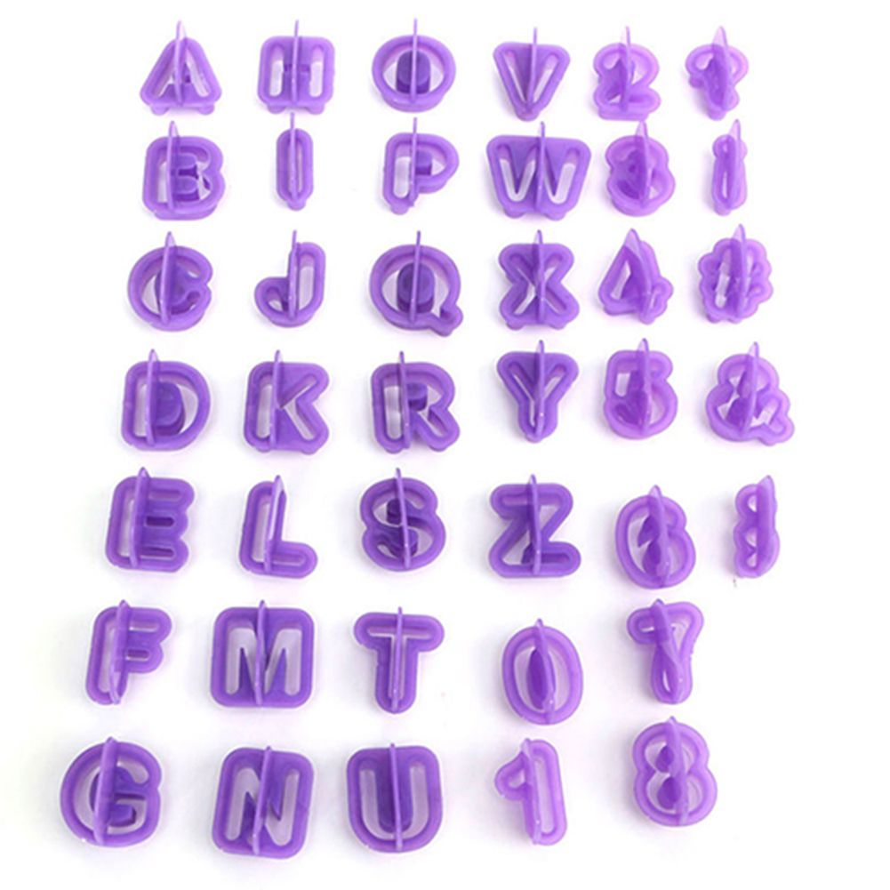 40 Pcs Icing Cutter Mold Alphabet Letter Fondant Cake DIY-