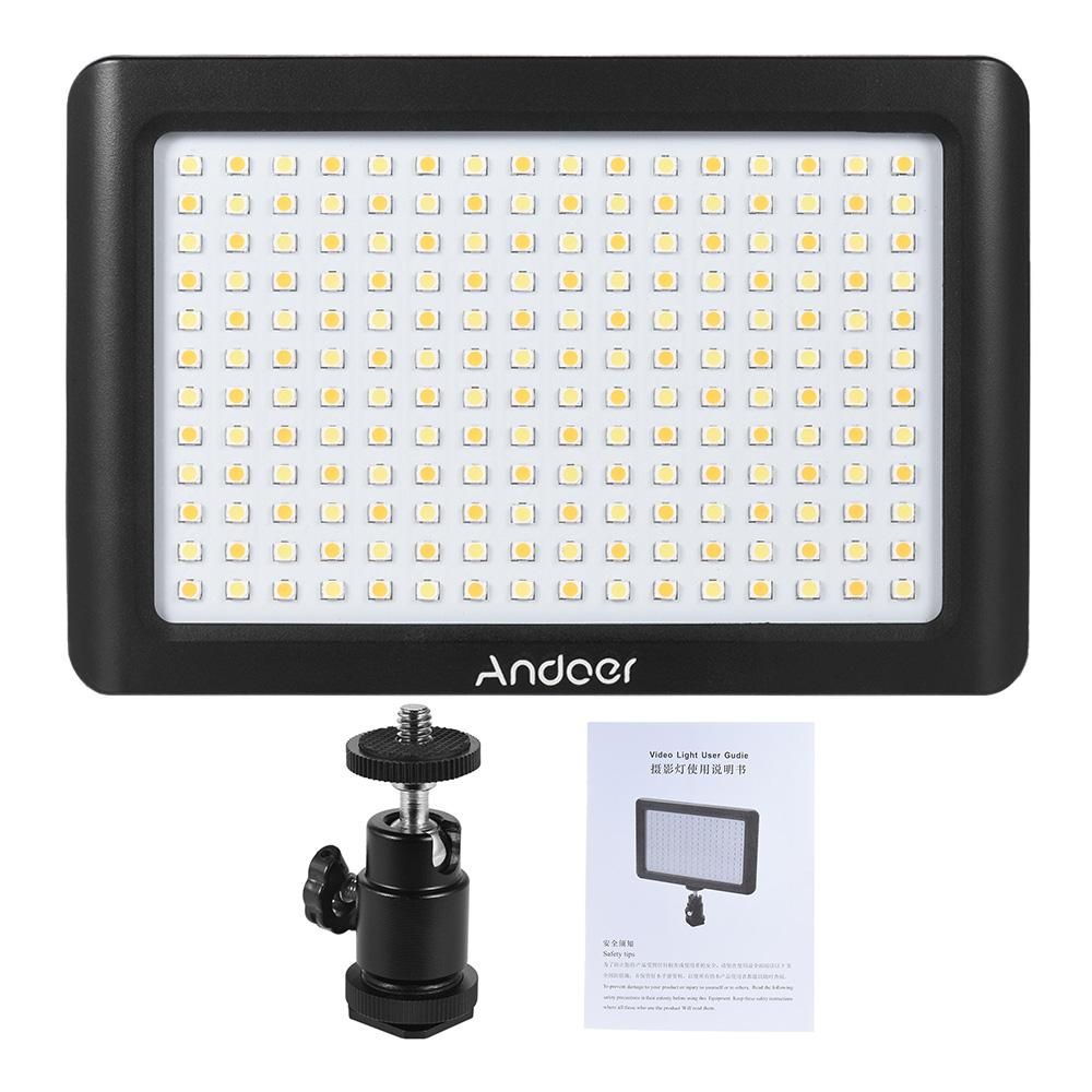 Andoer Mini Portable Dimmable Studio Video Photography LED Light Panel Lamp 3200K/6000K 192pcs Beads for Canon Nikon DSLR Camera DV Camcorder