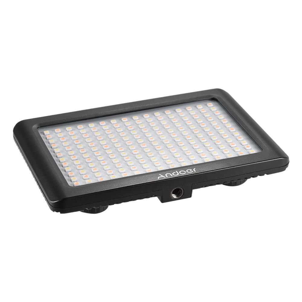 Andoer Mini Portable Dimmable Studio Video Photography LED Light Panel Lamp 3200K/6000K 192pcs Beads for Canon Nikon DSLR Camera DV Camcorder