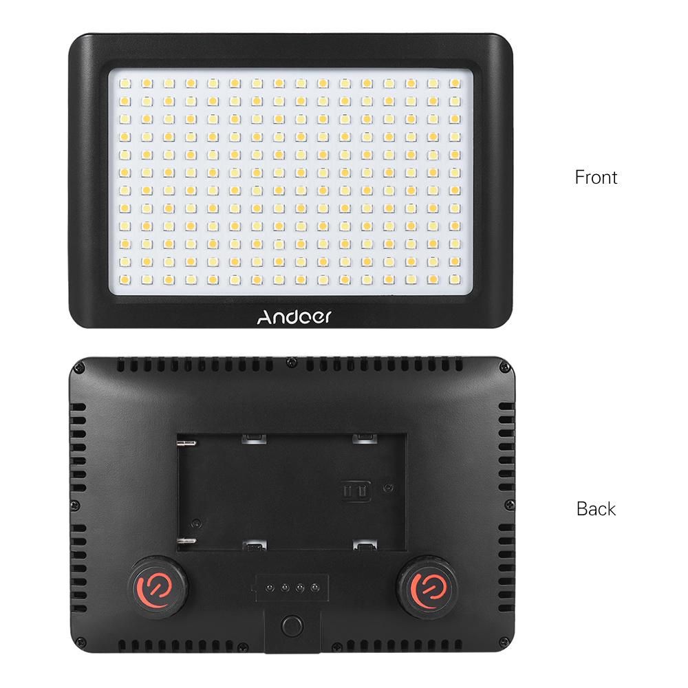 Andoer Mini Portable Dimmable Studio Video Photography LED Light Panel Lamp 3200K/6000K 192pcs Beads for Canon Nikon DSLR Camera DV Camcorder
