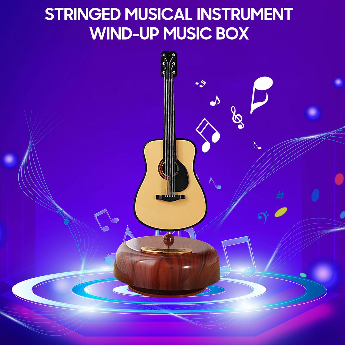 Electric Guitar Music Box Classical Wind Up Musicbox