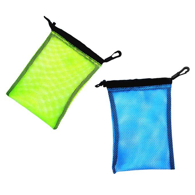 2pcs Durable Mesh Stuff Bag W Sliding Drawstring Cord Closure For