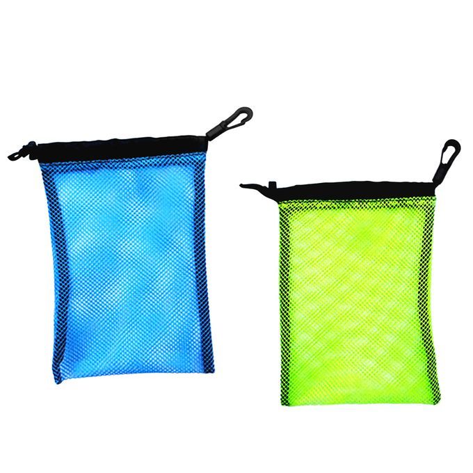 2pcs Durable Mesh Stuff Bag W Sliding Drawstring Cord Closure For