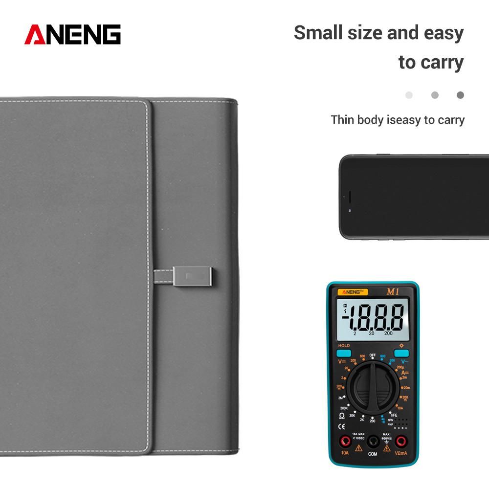 ANENG M1 Handheld Digital Multimeter LCD Backlight High Precision AC/DC Voltage Current Resistance Transistor Continuity Tester Overload Protection Blue
