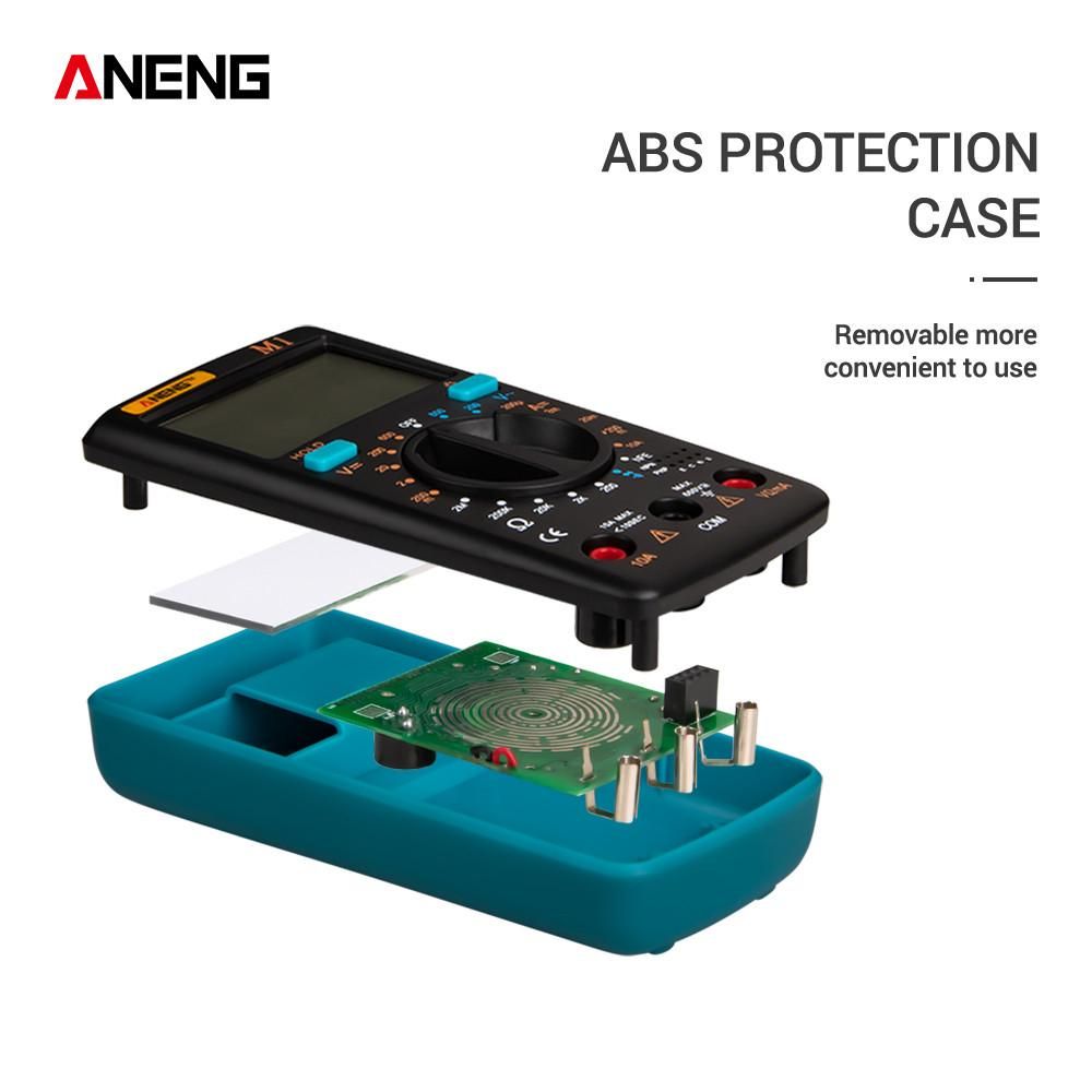 ANENG M1 Handheld Digital Multimeter LCD Backlight High Precision AC/DC Voltage Current Resistance Transistor Continuity Tester Overload Protection Blue