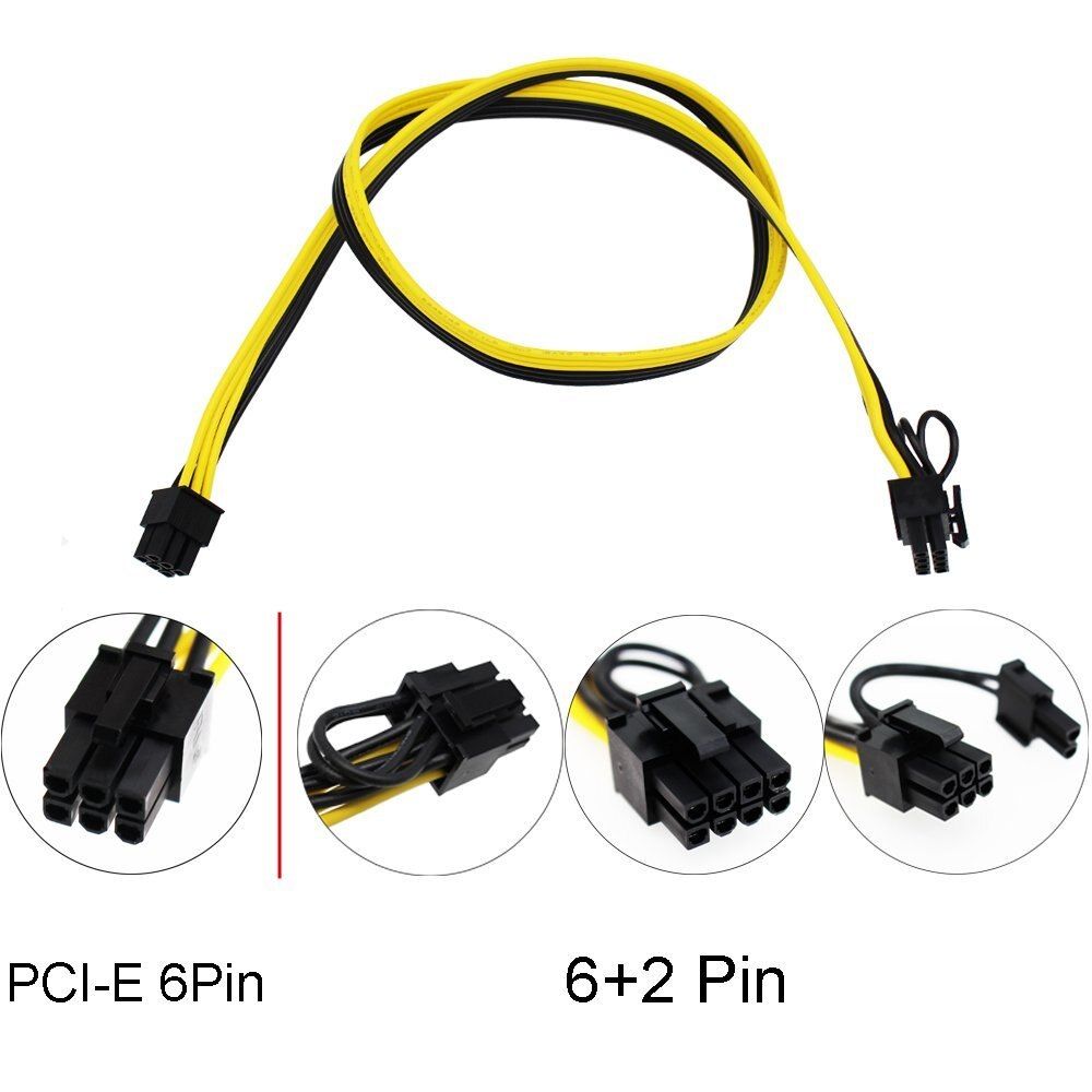 1200w 750w Breakout Board + 12pcs 6P Male To (6+2)8P Male