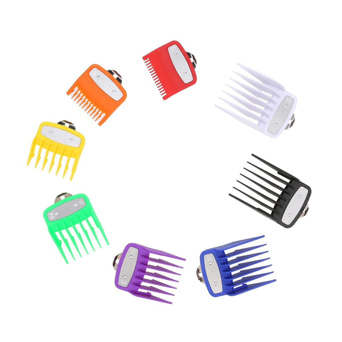 8PCS Color Cutting Guide Comb Barber Accessories Hairdressing Tool Set Limit Comb Set Compatible Electric Hair Clipper