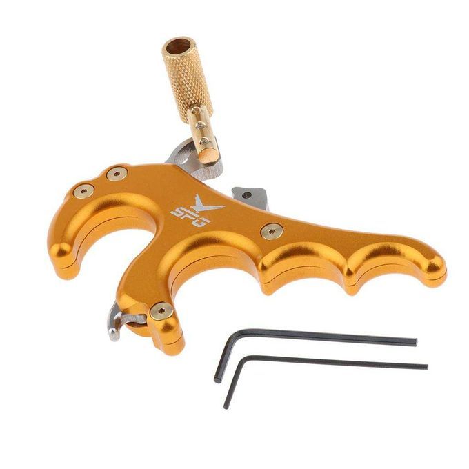 Archery Thumb   Release Automatical 4 Finger Compound Bow Release Gold