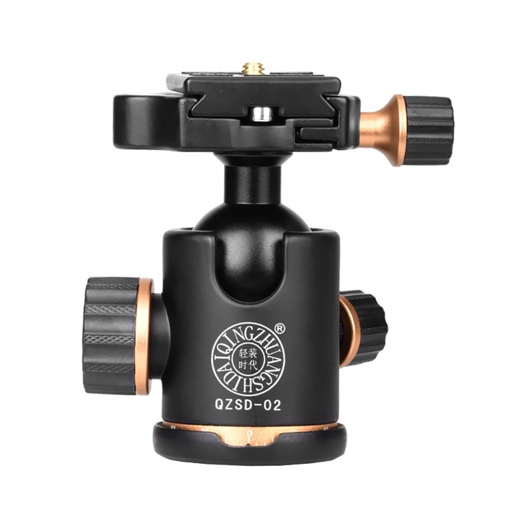 -02 aluminum alloy tripod ball head with camera quick release plate for professional tripod and digital SLR camera