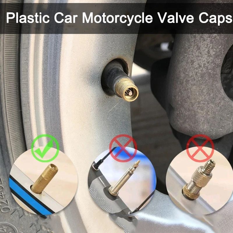 20PCS Car Tire Valve Plastic Black Bike Tyre Valve Caps