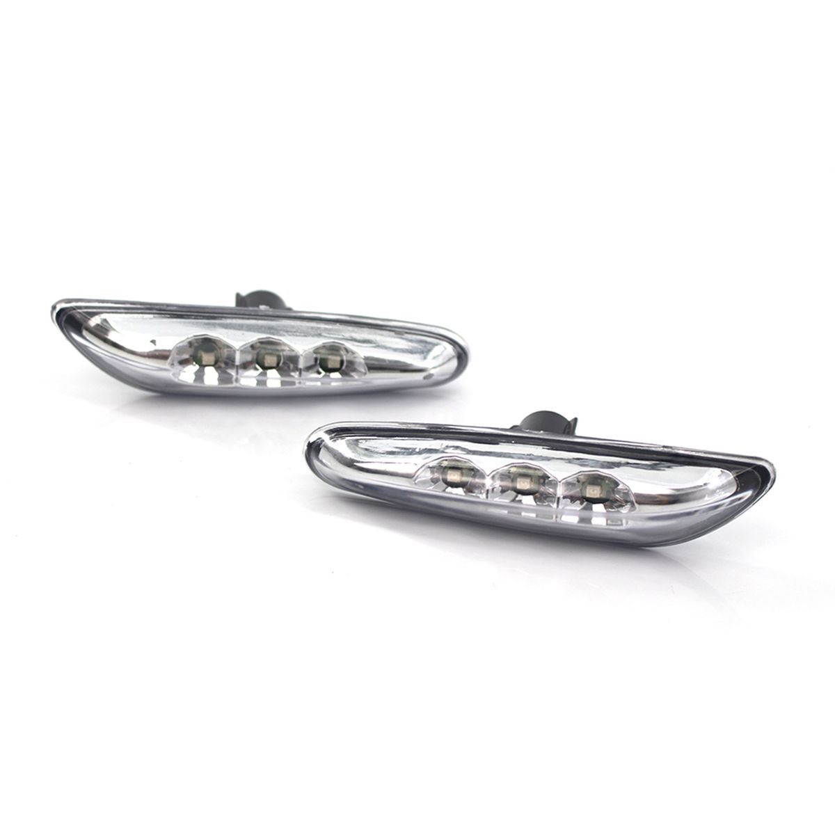 2Pcs Side Marker Light Front Replacement ABS LED Turn-White