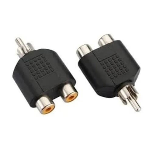 Rca Av Audio Splitter Adapter - 1 Male - 2 Female - 2pcs - Black