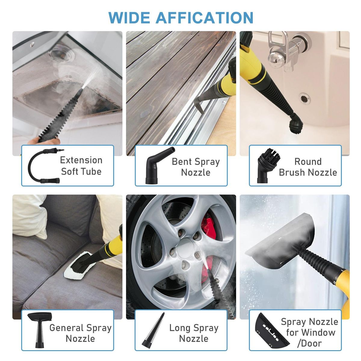 Handheld Steam Cleaner 1000W Portable High Temperature Pressurized Steam Cleaning Machine with 10PCS Accessory for Kitchen Sofa Bathroom Car Window