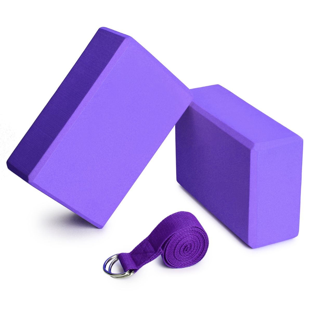 2pcs EVA Yoga Blocks 1pcs Cotton Yoga Strap Stability Blocks