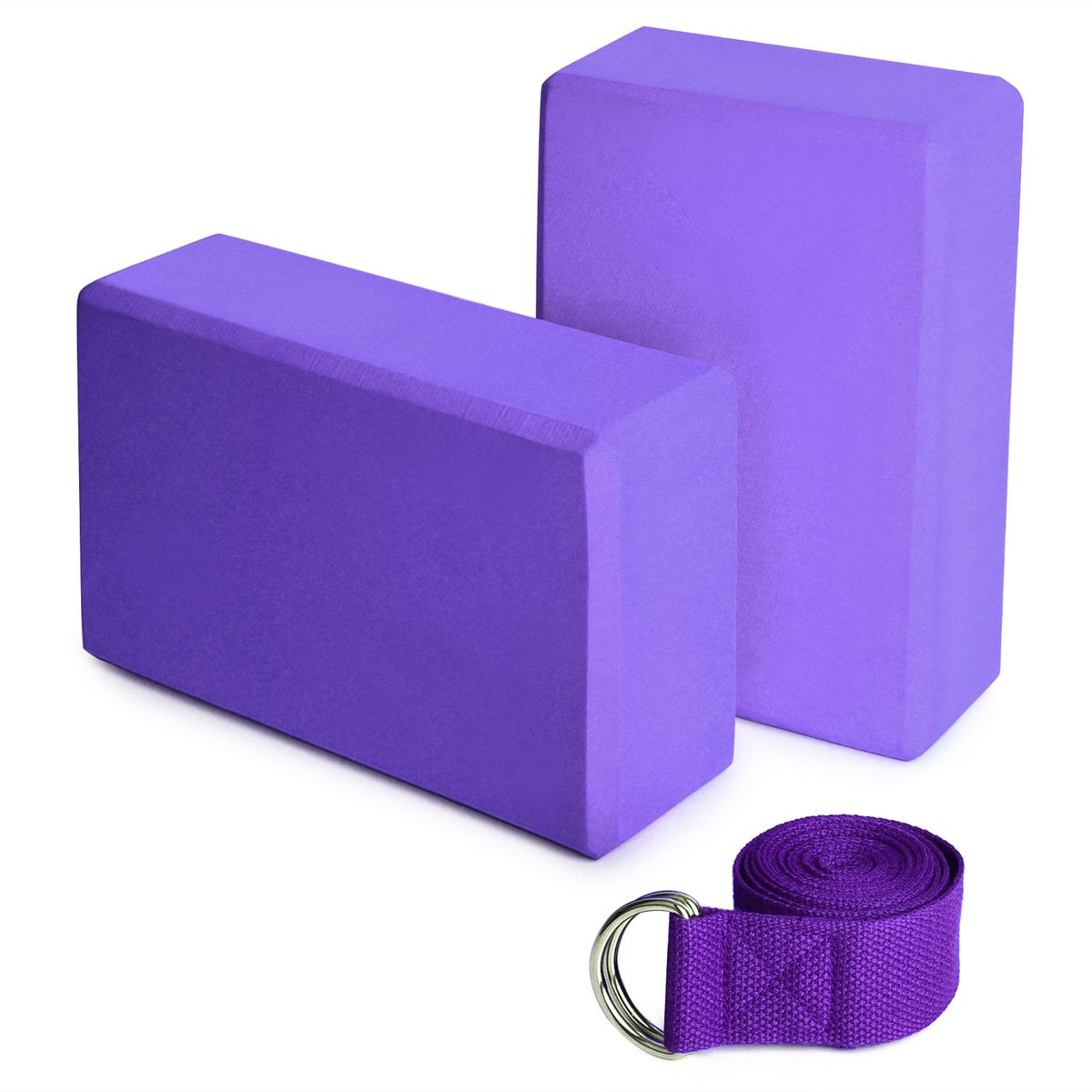 2pcs EVA Yoga Blocks 1pcs Cotton Yoga Strap Stability Blocks