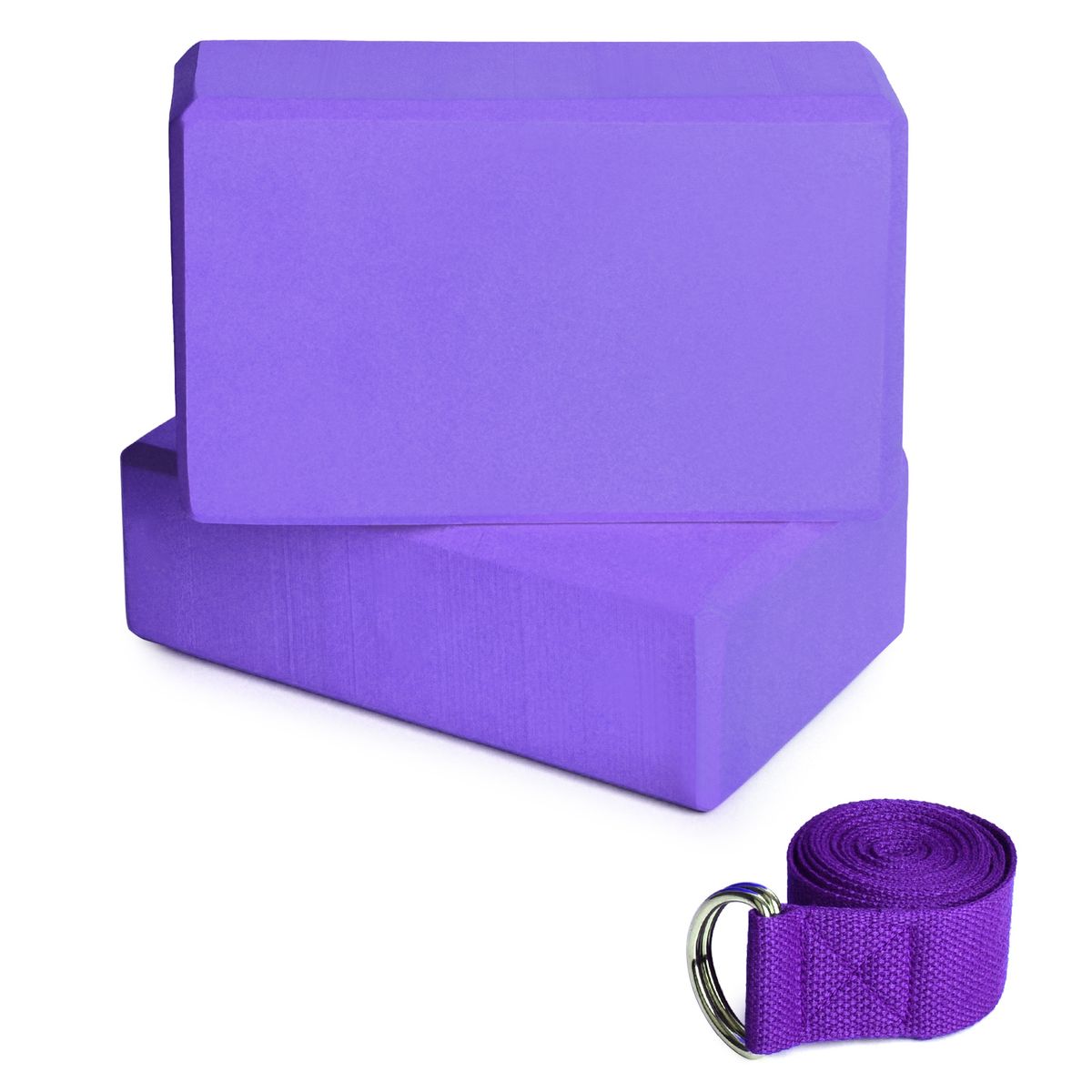 2pcs EVA Yoga Blocks 1pcs Cotton Yoga Strap Stability Blocks