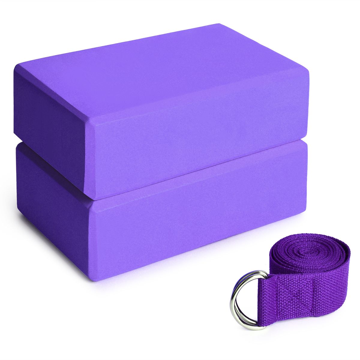 2pcs EVA Yoga Blocks 1pcs Cotton Yoga Strap Stability Blocks