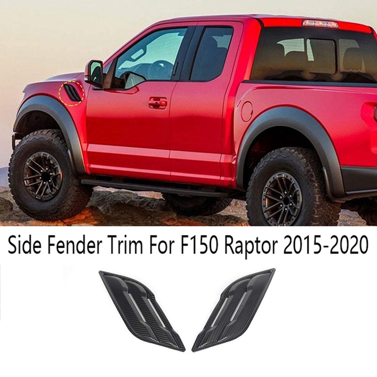 2Pcs Car Front Fender Side Air Vent Cover Trim Air Vent