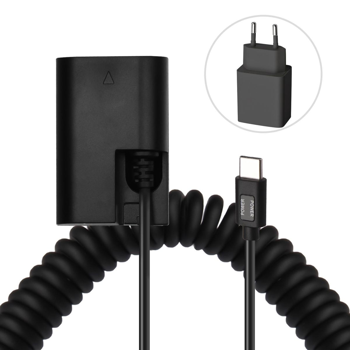 Andoer Type-C DR-E6 Dummy Battery DC Coupler 20W PD Adapter  Replacement for Canon EOS 60D 70D 80D 5DS R 5D Mark IV III 5D4 5D3 5D2 II