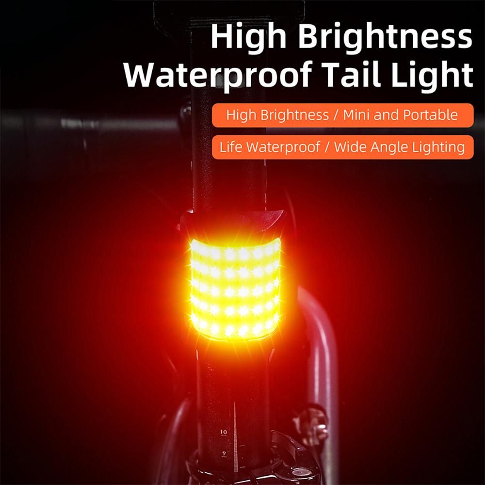 USB Rechargeable Bicycle Warning Red Light Waterproof Bike Tail Light High Brightness Bike Rear Lamp Safety Night Cycling Accessories