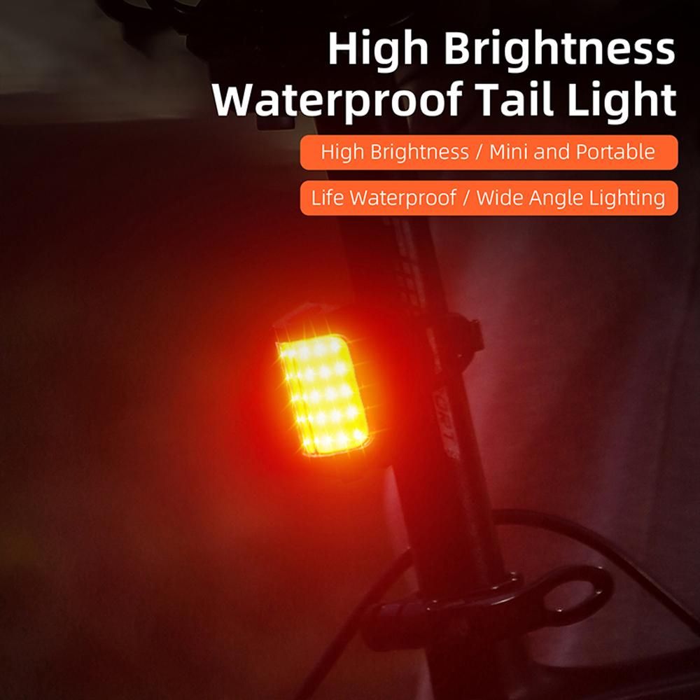 USB Rechargeable Bicycle Warning Red Light Waterproof Bike Tail Light High Brightness Bike Rear Lamp Safety Night Cycling Accessories