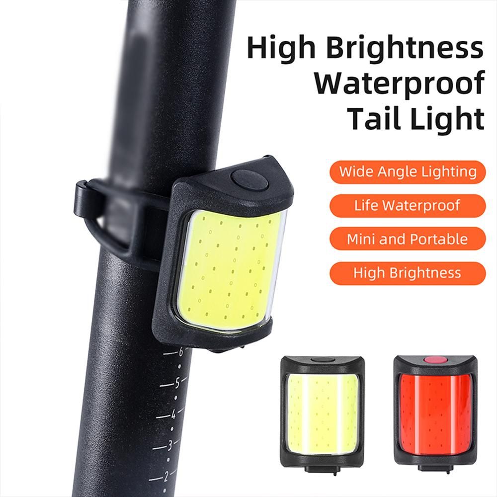 USB Rechargeable Bicycle Warning Red Light Waterproof Bike Tail Light High Brightness Bike Rear Lamp Safety Night Cycling Accessories
