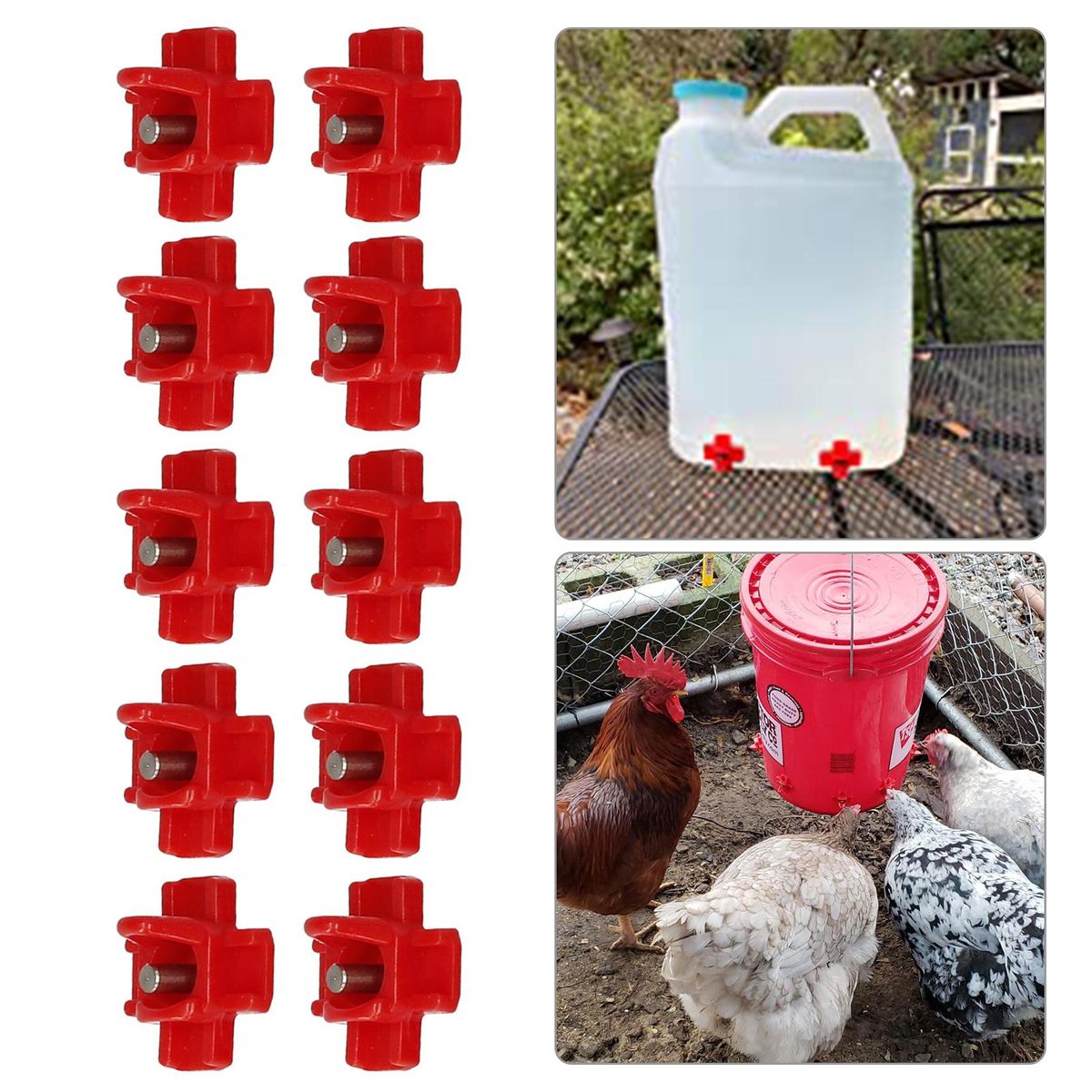 10 PCS Horizontal Side Mount Automatic Poultry Water Chicken Water Nipples for Chicken Quail or Duck