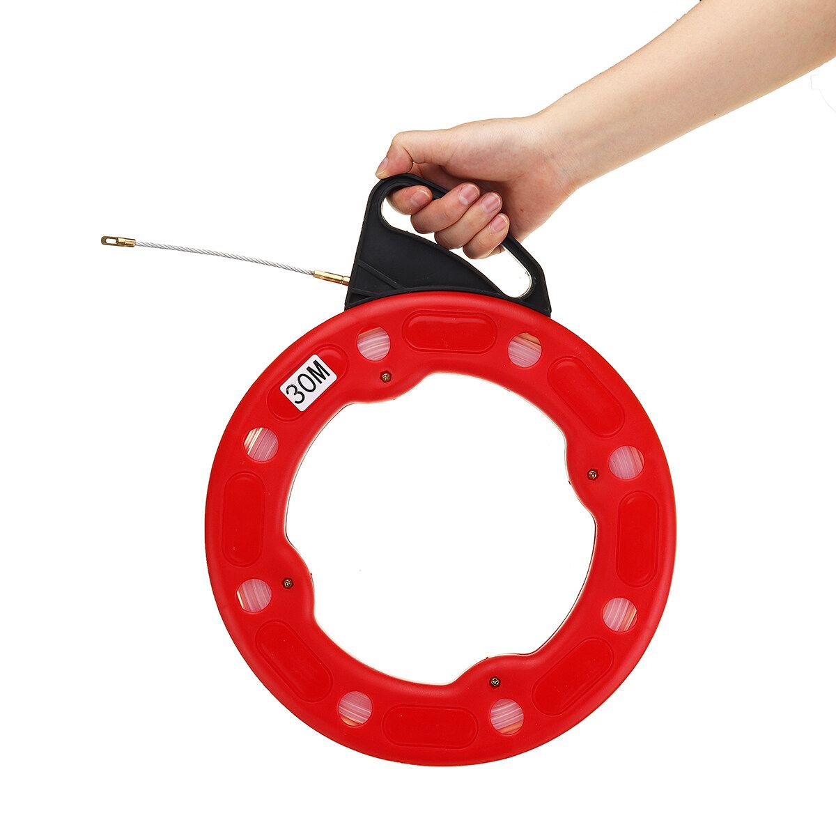 20M/30M 3mm/4mm Fiberglass Fish Tape Reel Puller Flexible Nylon Conduit Ducting Pulling Wire Cable