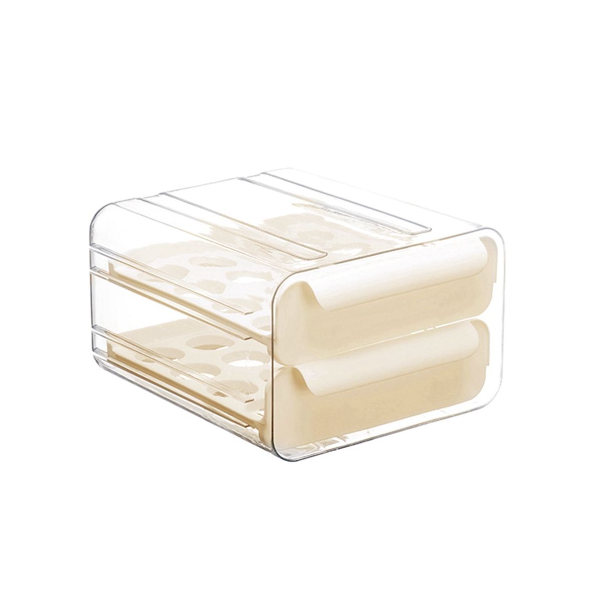 2 Tier 32 Drawer Egg Storage Box Plastic Kitchen