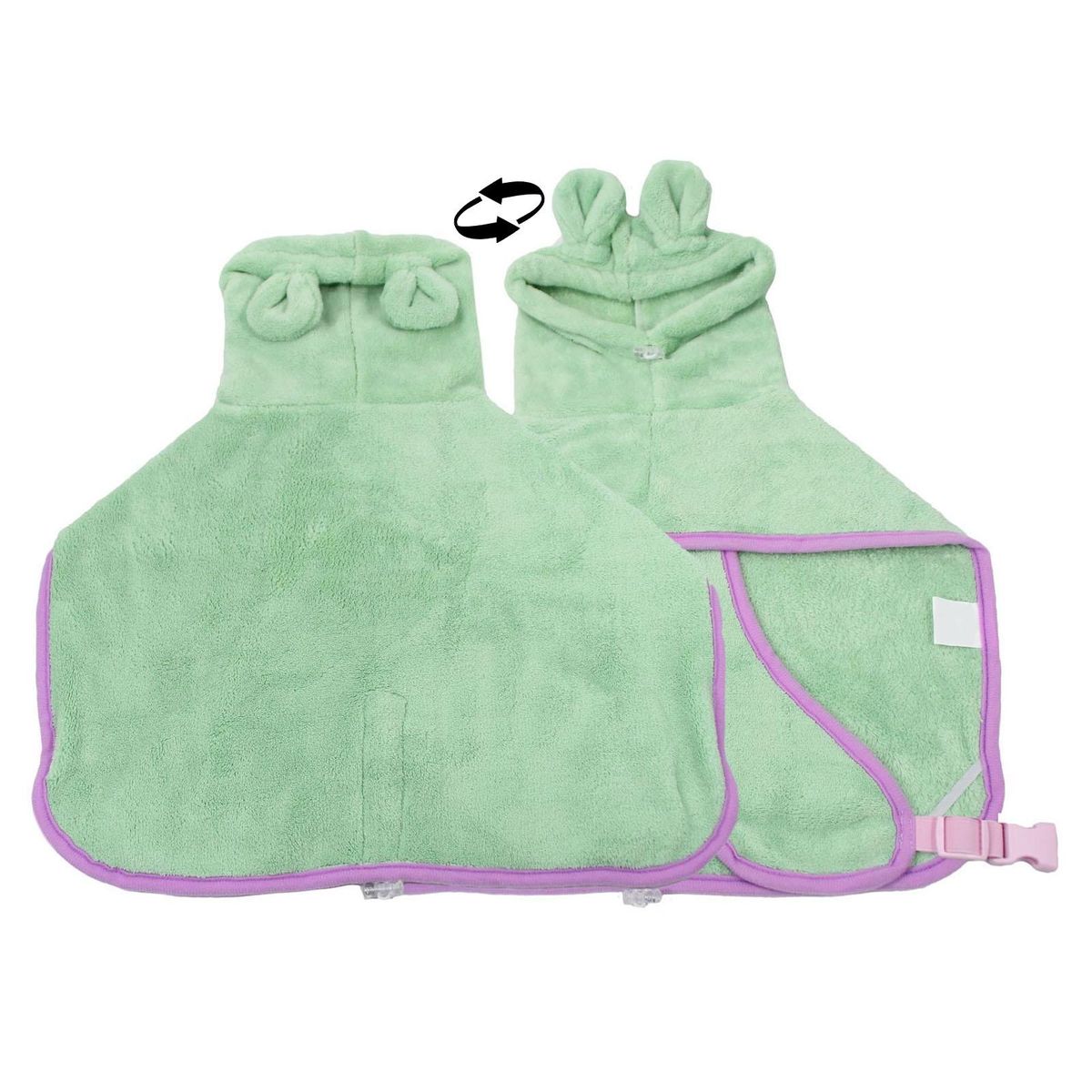 Pet Robe Towel Large Medium Small Dogs Cats Bath Gown Light Green