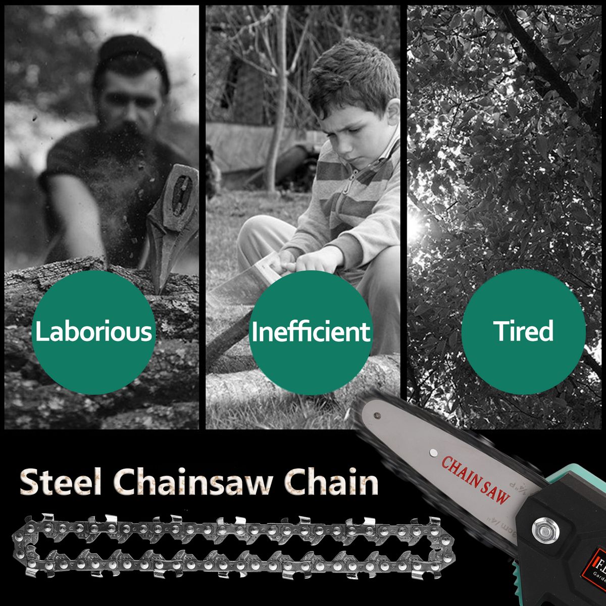 1 PCS 4 Inch Mini Steel Chainsaw Chains Electric Chainsaws