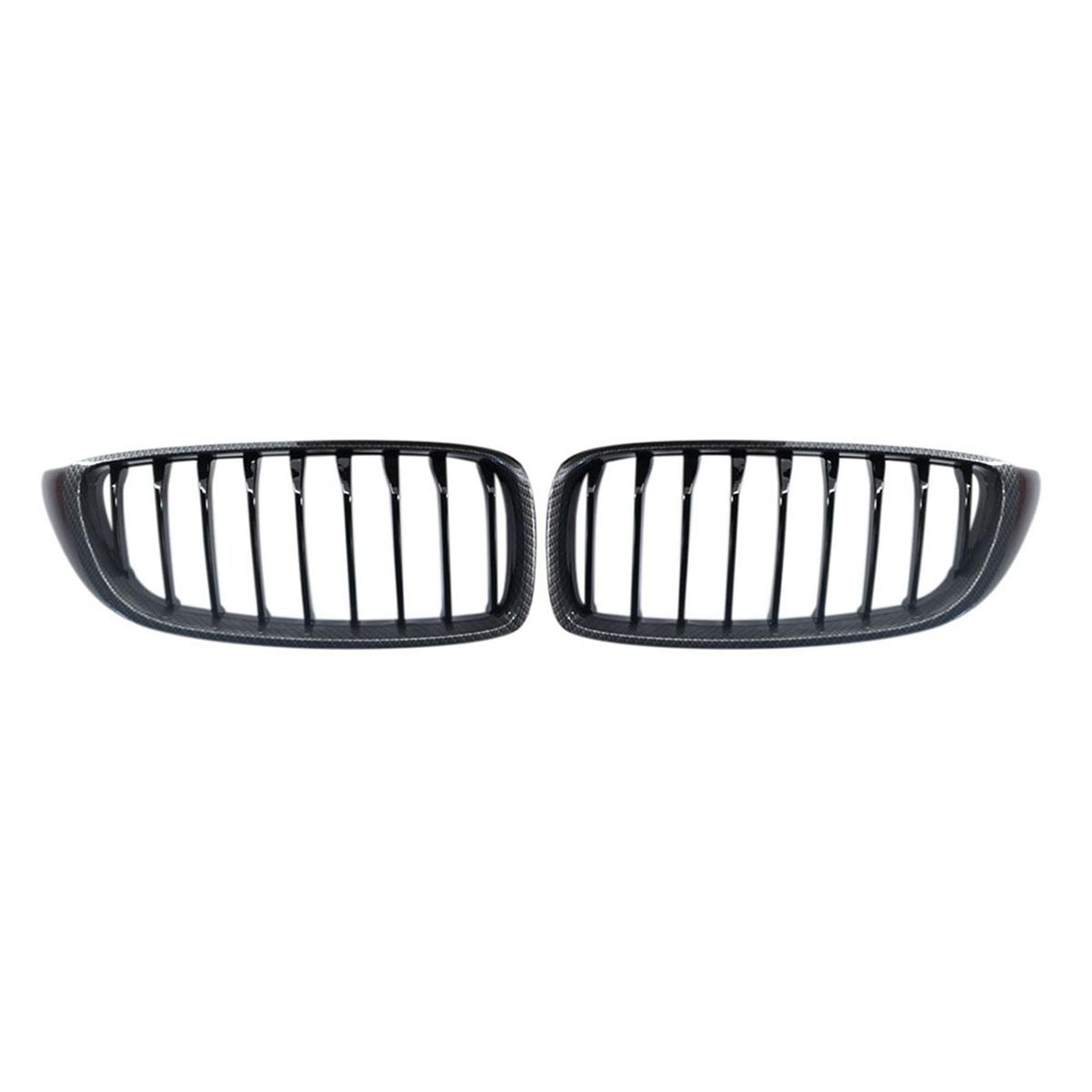 Carbon Fiber Look Front Bumper Kidney Grill Grille for-BMW