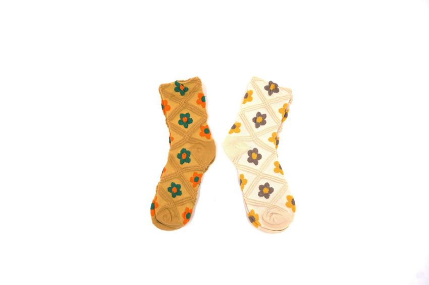 Twist Socks Children Lovely Japanese Cartoon Floret Stockings Spring Thin Korean Version College Wind In Tide Tube Socks