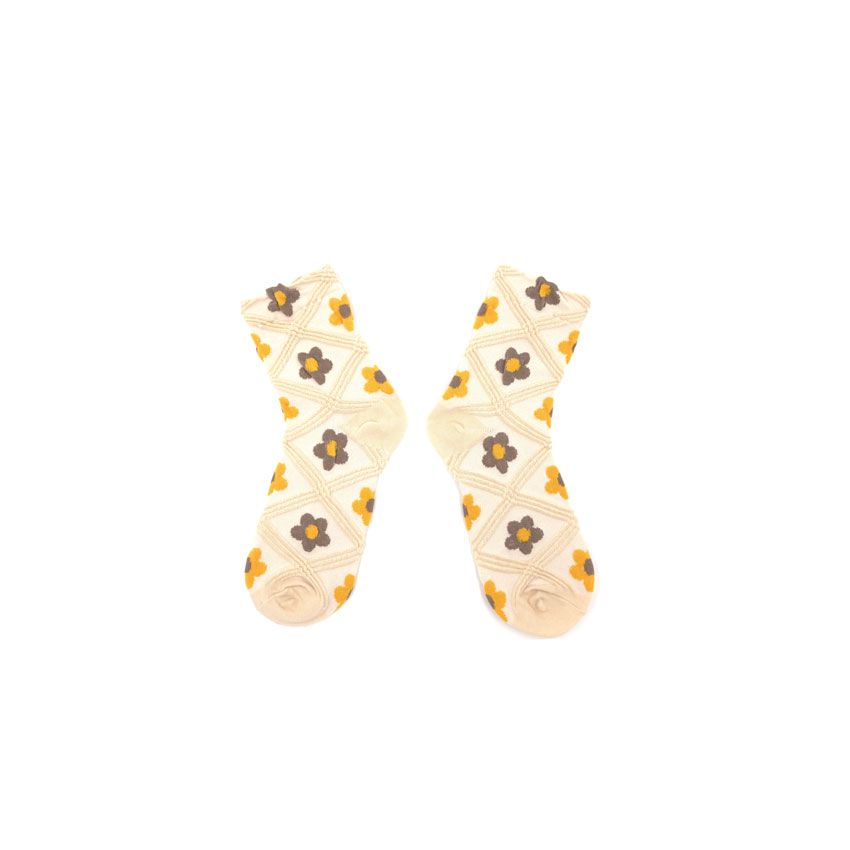 Twist Socks Children Lovely Japanese Cartoon Floret Stockings Spring Thin Korean Version College Wind In Tide Tube Socks