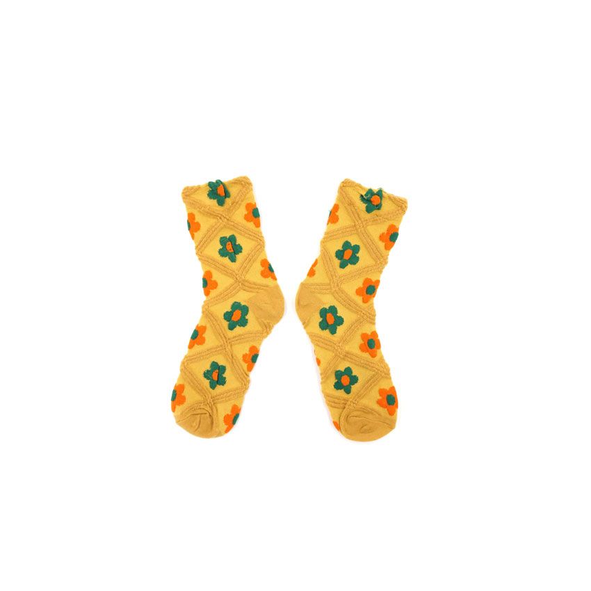 Twist Socks Children Lovely Japanese Cartoon Floret Stockings Spring Thin Korean Version College Wind In Tide Tube Socks