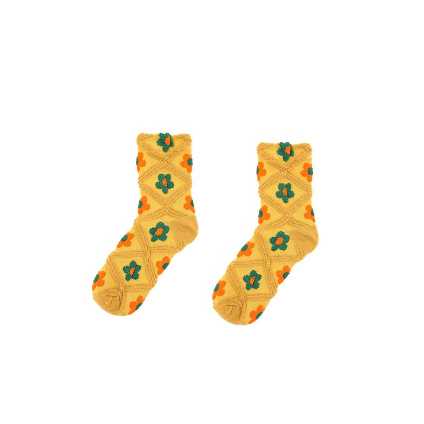 Twist Socks Children Lovely Japanese Cartoon Floret Stockings Spring Thin Korean Version College Wind In Tide Tube Socks