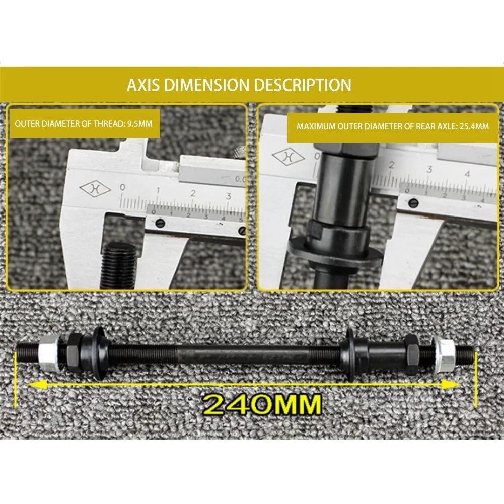Lengthened 240mm Mountain Bike Snow Bike Bicycle Hubs Rear Axle Refitted Solid Axle Rear Axle Bicycle Accessory Axle