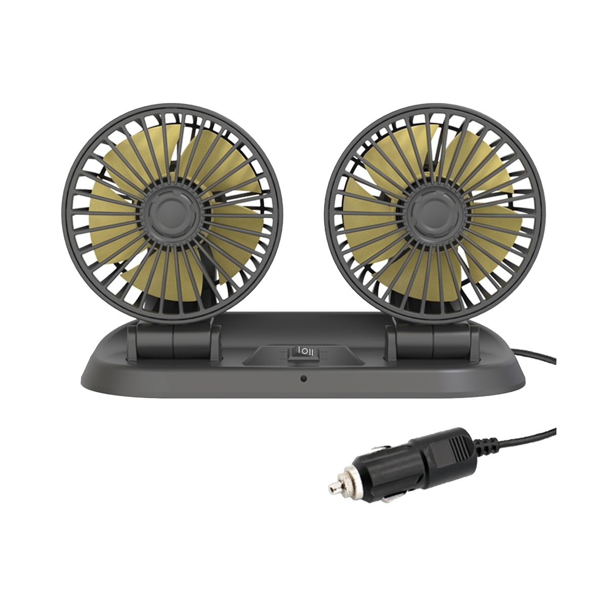 12V Car Fan Universal Dual Head Fan Portable Fan Car Dual Head Fan Car Supplies
