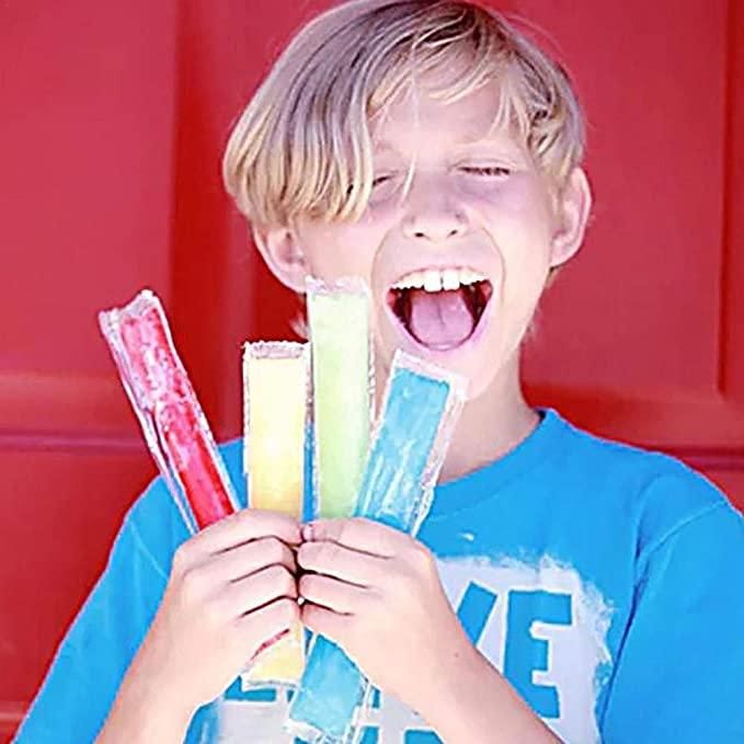 100 Disposable Popsicle Mold Bags with Zipper Seal Healthy Snacks Yogurt Bars Juice Popsicles with Funnel