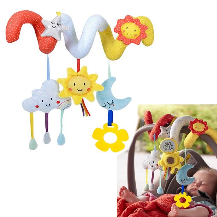 Foreign trade export toy bed around 0-1 cloud sun bed bell pendant with rattle lathe hanging baby educational toys cloud sun bed