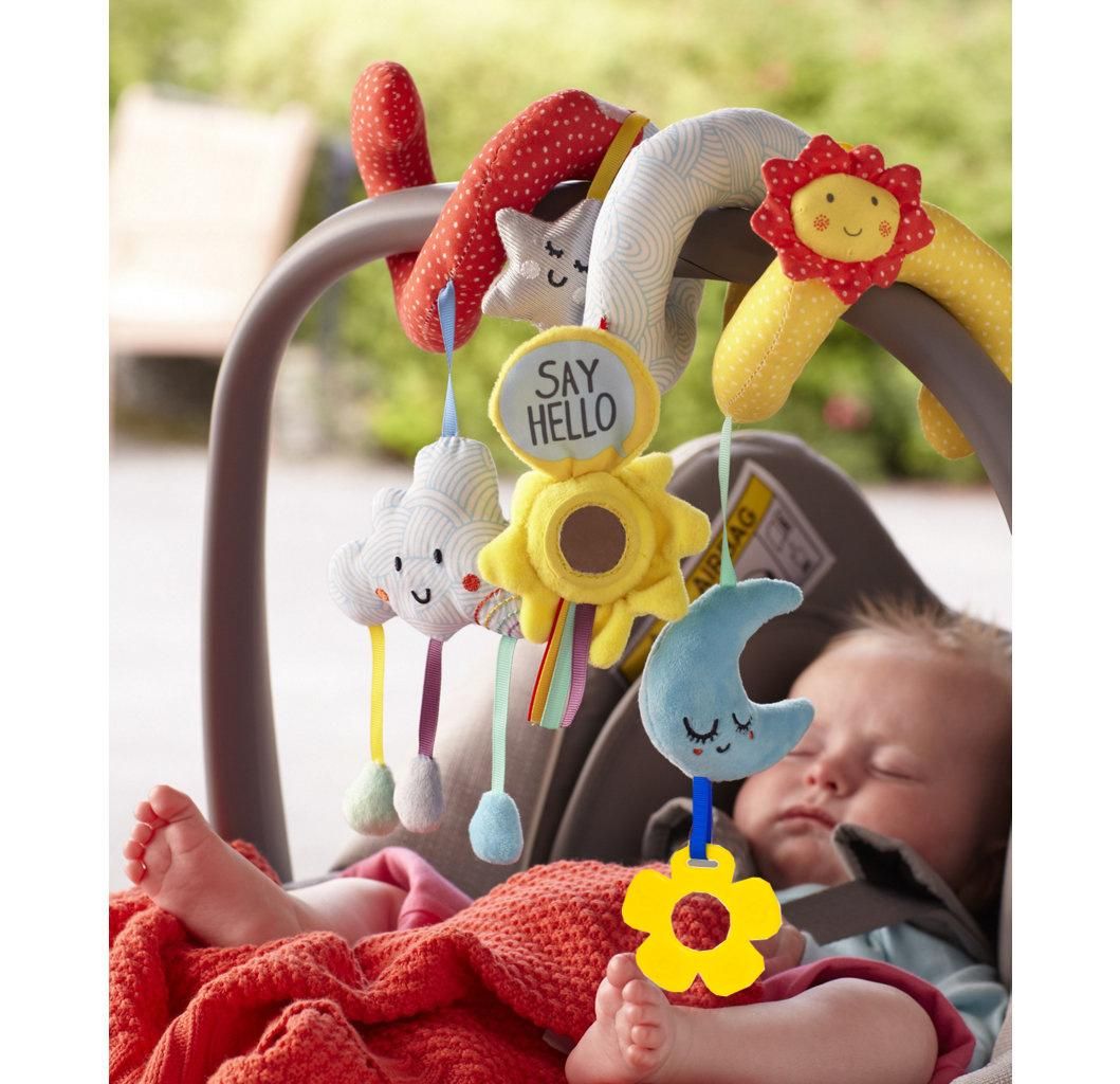 Foreign trade export toy bed around 0-1 cloud sun bed bell pendant with rattle lathe hanging baby educational toys cloud sun bed