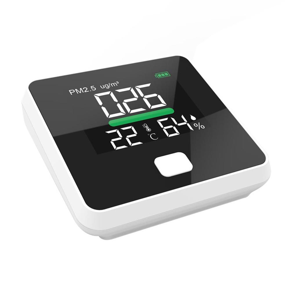 3 in 1 Air Quality Monitor Dust PM2.5 Temperature Humidity Detector Support Low Battery Warning for Home Office Car
